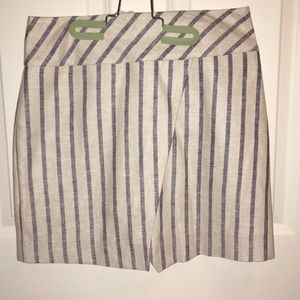J.Crew White and navy striped skirt